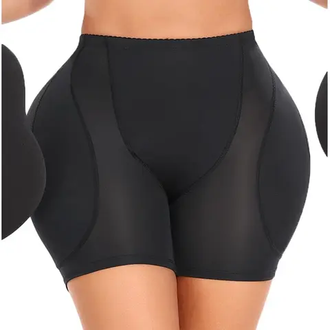 POP CLOSETS Padded Underwear for Women Tummy Control Shapewear Shorts Butt Pads Basic Womenswear Soft Breathable Solid Color Lingerie