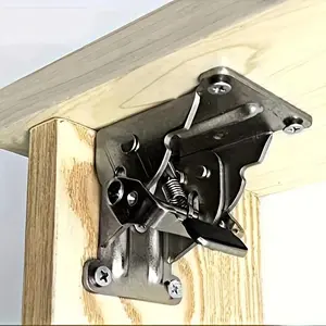 Foldable Adjustable Bracket Self-locking Hinge Hardware with Screws, Lock Extension Support for Table Leg, Bed Leg, Workbench, Door Hardware