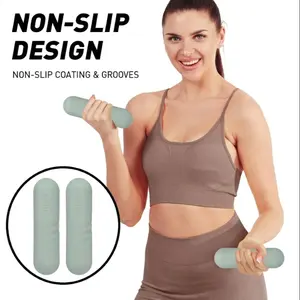 2PCS Portable Small Women's Fitness Dumbbells with Non-Slip Comfortable Grip & Weighted Core for Walking, Running, Cardio, Aerobics, and Pilates Arm Toning Exercises