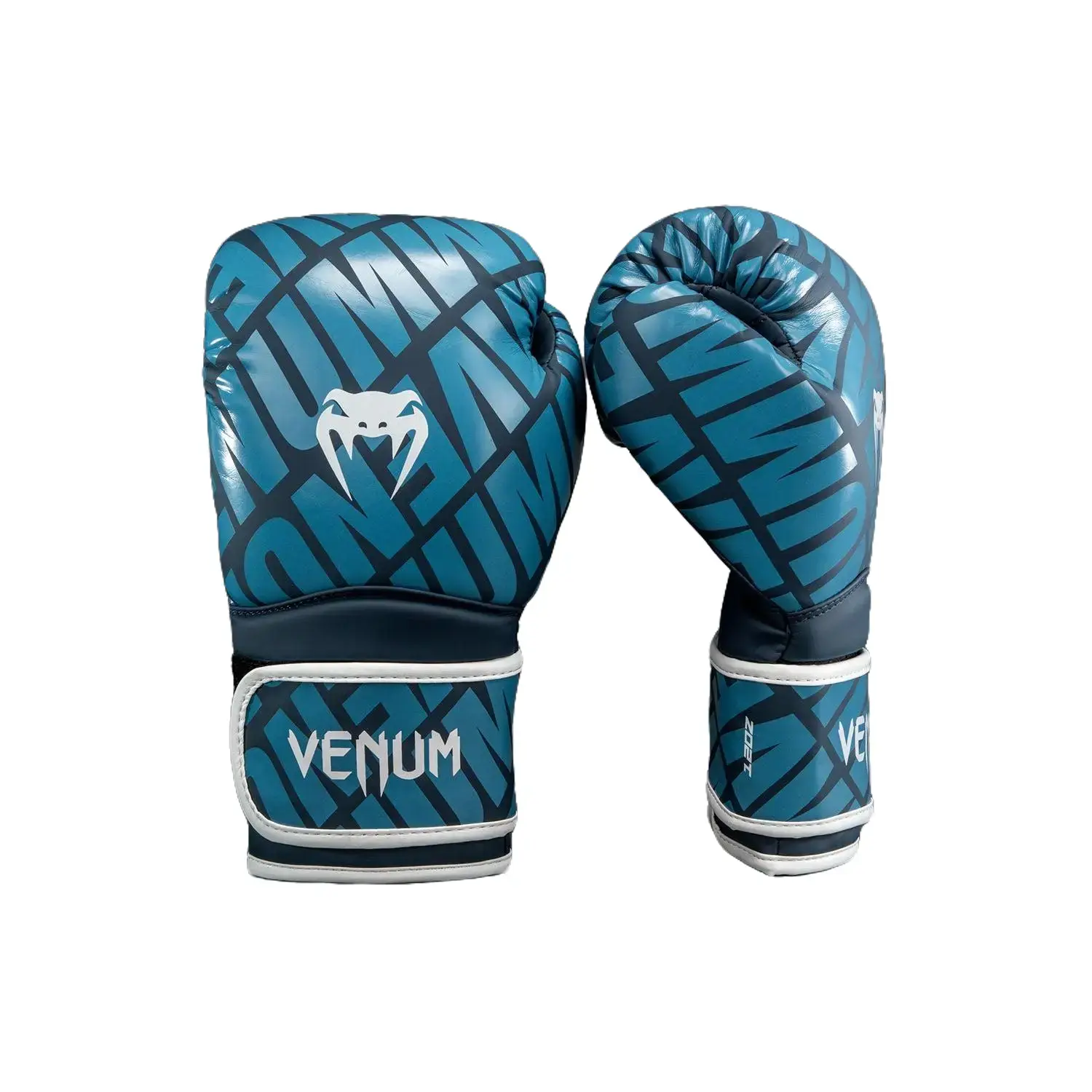 Venum Contender 1.5 XT Entry-Level Boxing Gloves, Semi-Leather with Multi-Density Foam for Impact Absorption and Hook-Closure, Navy Blue/Sky Blue, Punching Gloves, Impact Absorb, Tailored Wrist, Heavy Bag