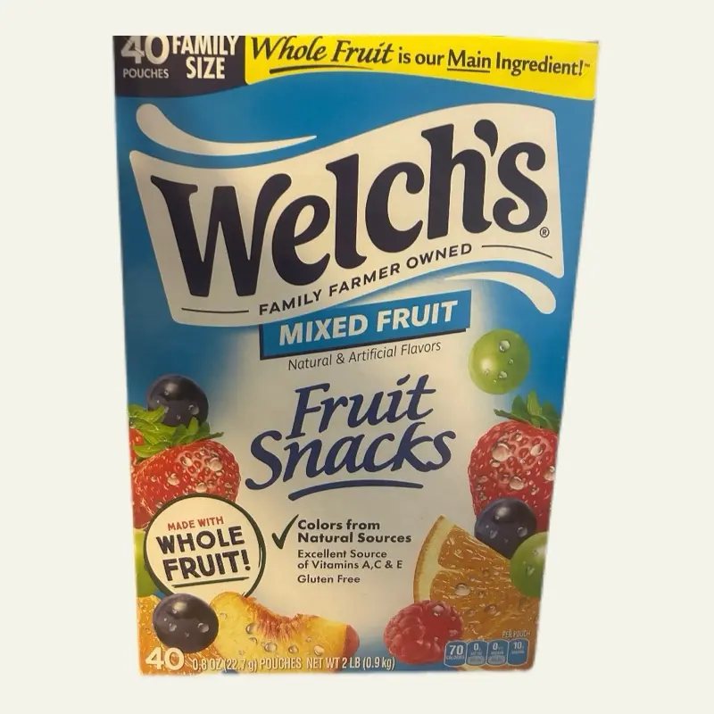Welch’s Mixed Fruit Snacks Family Size 40 Pouches | Gluten Free Fruit Gummies | Made With Whole Fruit