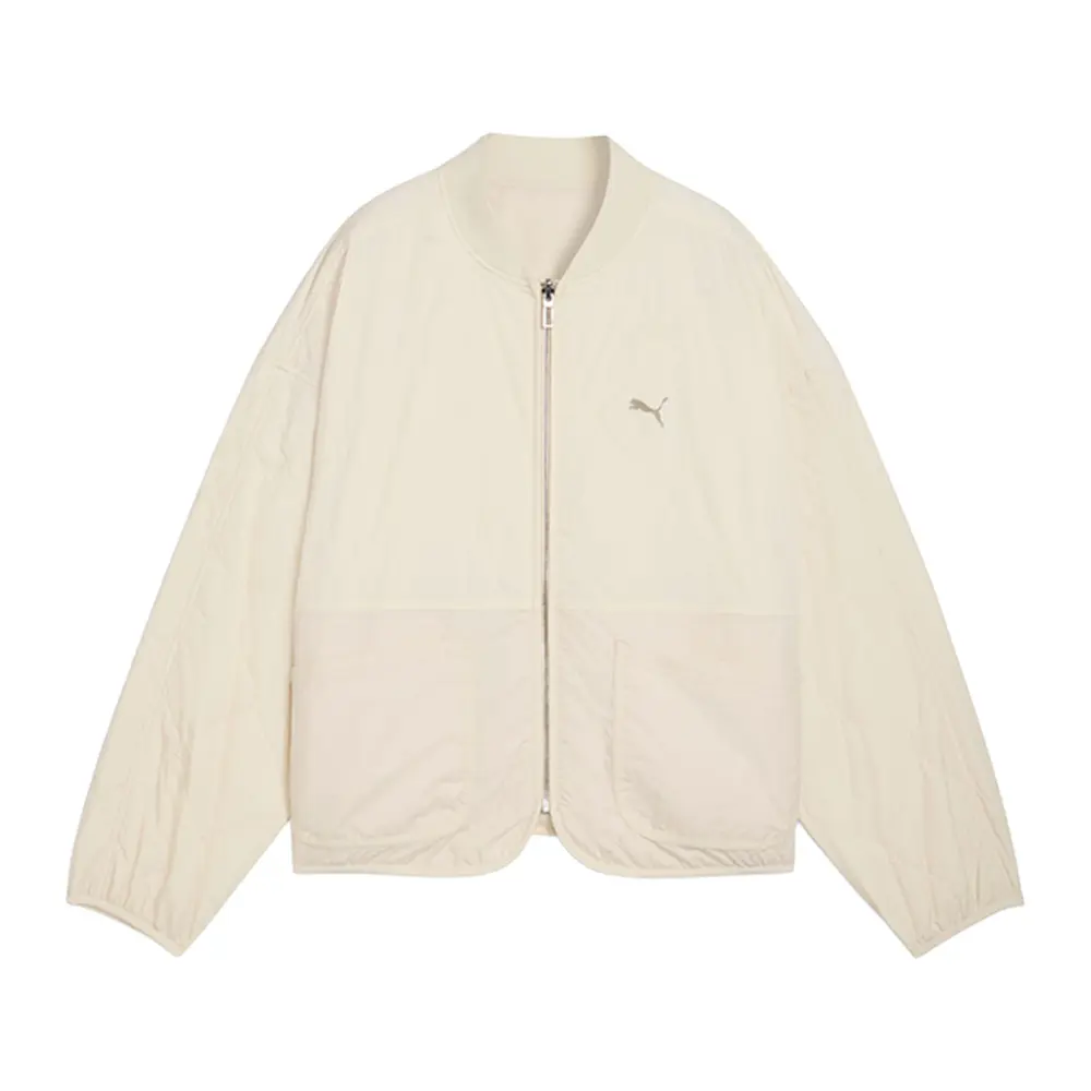PUMA Womens Wardrobe Essentials Reversible Liner Jacket Athletic Outerwear Casual - Off White