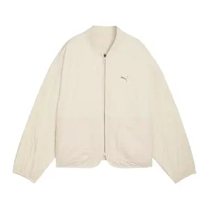 PUMA Womens Wardrobe Essentials Reversible Liner Jacket Athletic Outerwear Casual - Off White