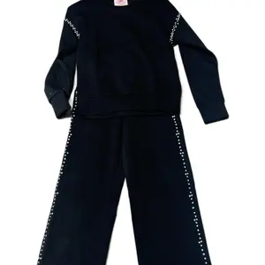 Womenswear Rhinestone Sweatpants Set for a Stylish Look - Clothing