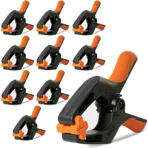 Spring Clamps 4 Inch Pack of 10 Heavy Duty Plastic Clips with  Grip for Backdrop Balloon Arch Stand, Decoration, Fabric, Tarp, Pool Cover Holders