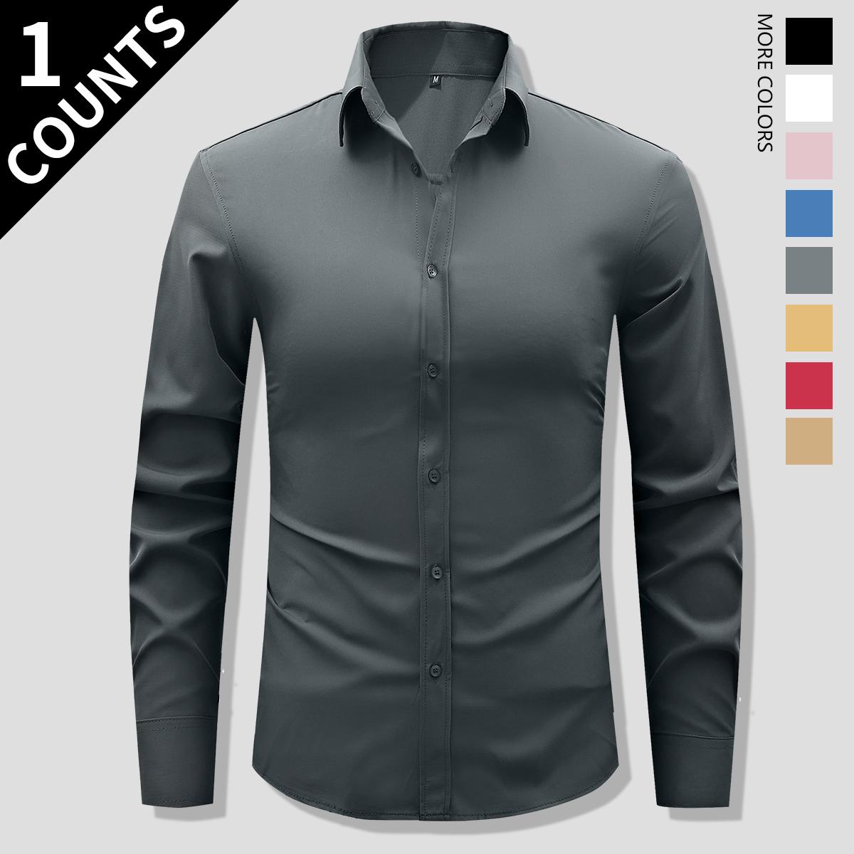 Men's Classic Slim Fit Dress Shirt – Professional Long Sleeve Button-Down – Versatile Tailored Look for Business, Weddings, and Everyday Essentials