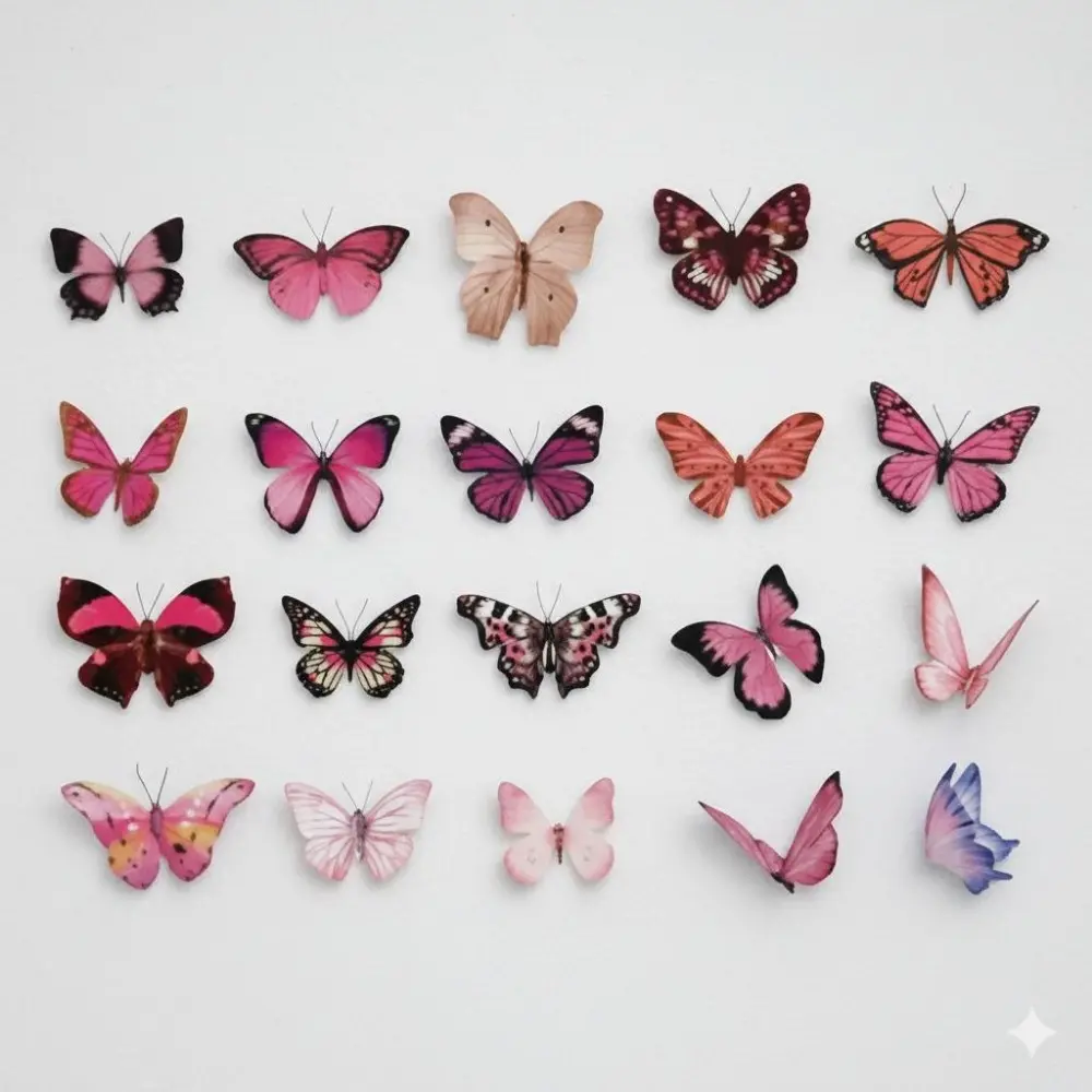 Butterfly Garden DIY Stickers Set - Waterproof Vinyl Decals for Phone Laptop Cup & Home Decor, Cute Aesthetic Art Journal Supplies, Back-to-School Stationery Gift, Fade-Resistant Handcrafted Material