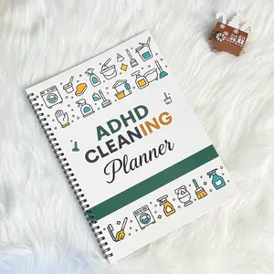 ADHD Cleaning Planner A4 Size Daily Weekly Monthly Schedule Checklist Notebook for Home Office Dorm Durable Cover Smooth Pages Office Stationery Essential Plannerbook