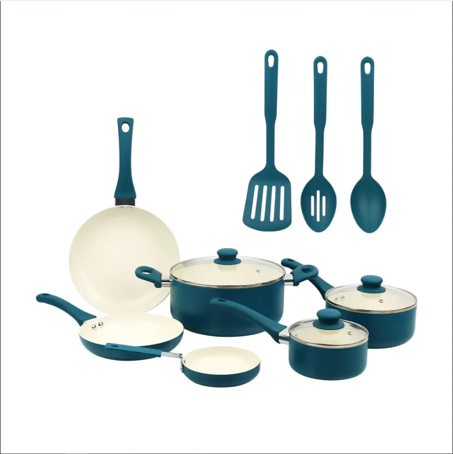 Mainstays 12 Piece Ceramic Nonstick Aluminum Cookware Set
