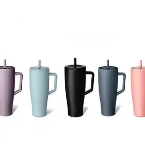 40-ounce straw cup with lid (with handle)| 100% leak-proof insulated cup| Keeps cold for over 24 hours| Base suitable for cup holders