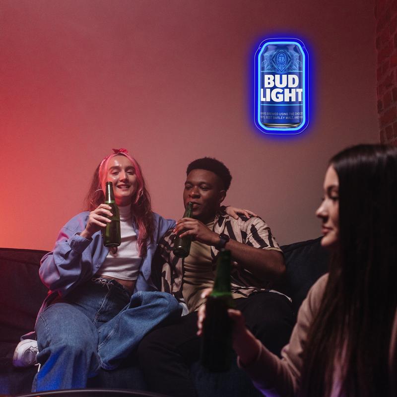Bud Light Beer Neon Sign for Wall Decor Dimmable Beer Neon Signs Bar Led Sign Neon Sign for Man Cave Light Up Sign for Bedroom Home Bar Shop Pub Bistro Party Hotel Game Room Decor Gifts