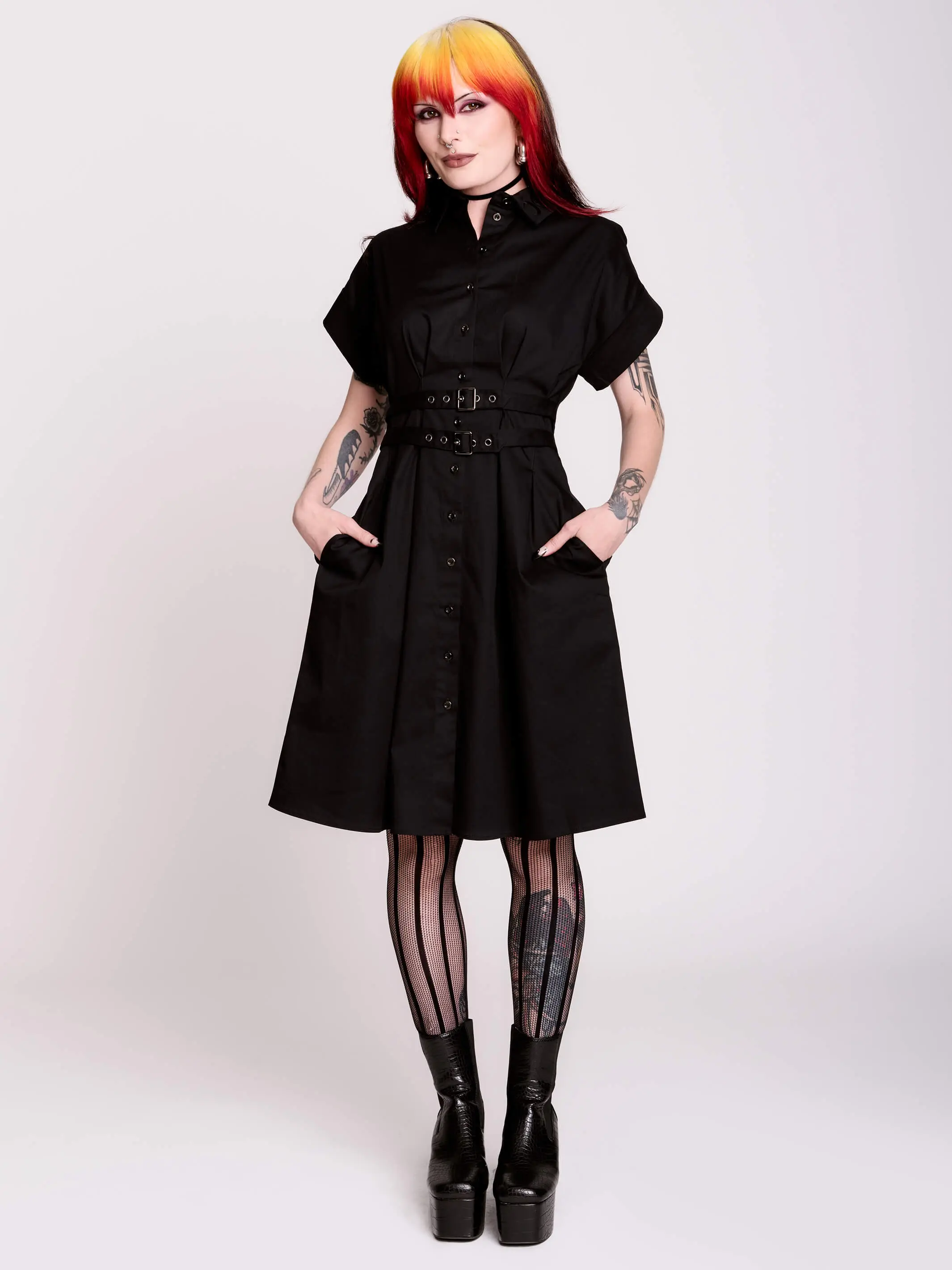 Buckle Midi Dress