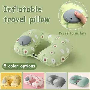 TTZZ Adjustable Inflatable Neck Pillow: Ultra-portable U-shape with eye mask, earplugs & carry bag. Quick inflate/deflate, ergonomic comfort. Blocks light & noise, perfect for travel, home & office—top value pick.