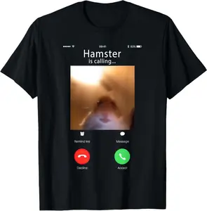 dank Meme Hamster Staring Front Camera Hamster Calling T-Shirt Unisex T-shirt