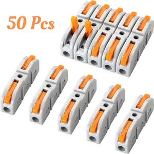 50Pcs/Set Wire Connector,1 Conductor Compact Splicing Wire Connectors for Circuit Inline 24-12 AWG,Halloween Christmas Party Gifts,Hand Tools Kits