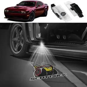 2Pcs Scatpack Car Logo Welcome  Projectors Programmable LED Sign for Car Business car door light for car accessories(Scatpack)