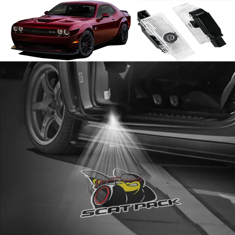 2Pcs Scatpack Car Logo Welcome  Projectors Programmable LED Sign for Car Business car door light for car accessories(Scatpack)