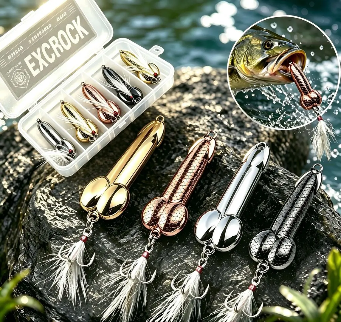 EXCROCK 5PCS Fishing Spoon Lures With Reflective Flash Action and Sharp Treble Hooks, Topwater Metal Casting Baits for Bass, Trout and Predator Fish, Freshwater and Saltwater Fishing Gear, Tackle Box Essential for Anglers