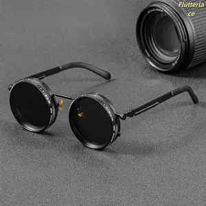 Retro Punk Polarized Sunglasses – ND9 Adjustable Dimming Eyewear for Men & Women | UV400 Sun Protection, Round Outdoor Shades for Fishing, Hiking, Travel, Driving, Beach, Everyday Adventures