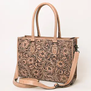 American Darling Floral Tooled Leather Tote -Western Crossbody Bag
