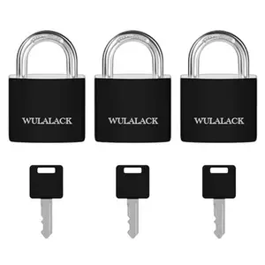 1-3/16 in. Small Locks with Keys, 3 Pack Covered Aluminum Padlocks Keyed Alike