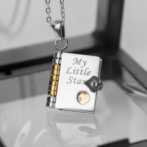 My Little Star Book Necklace – Meaningful Gift for Daughter from Mom or Dad, Faith Pendant Necklace for Women, Non-Tarnish Jewelry for Kids & Teens, Christmas Stocking Stuffer