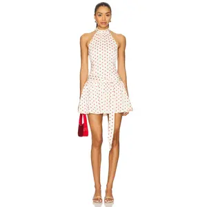 MORE TO COME Kienna Mini Dress in Ivory & Red Dot