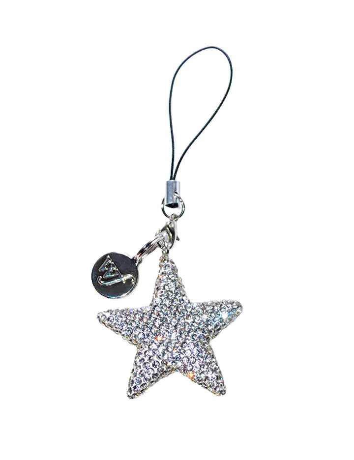 White Rhinestone Star Charm | Limited Edition Trendy iPhone Charm Accessory | Dainty Shiny Rhinestone Stud Starry | Women Owned Small Business | Shiny White Rhinestone Star Phone Charm | Gift For Her | Cute Attachment For Phone Case