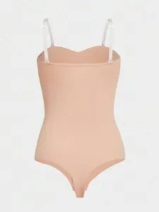 Women's Seamless Thong Shapewear Bodysuit, Strapless Front Closure, Anti-Slip Waist & Abdomen Shaping, Snap Crotch, Flattering Fit & Style