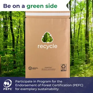 IDL Packaging Large 9.875" x 15.5" Paper Bubble Mailers #5, Pack of 10 - Alternative to Plastic Padded Envelopes - Patented Honeycomb Paper Filler - Great for Shipping Documents, CDs, Fragiles