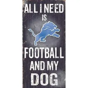 Fan Creations N0640 Detroit Lions Sport-Inspired Home Sign, Football & My Dog Themed Room Decor Plaque, Home Supply Gift