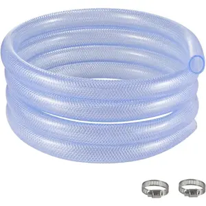 VEVOR Clear Vinyl Tubing, 3/8 IDx 1/2 OD, 50FT Plastic PVC Tubing, Flexible and Cuttable Clear Hose, 1/16 in Wall Thickness, High-strength PVC Material for Aquarium Irrigation Swimming Pool LabVEVOR Super Brand Day