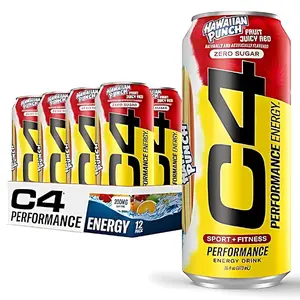 Energy Drink, Hawaiian Punch Fruit Juicy Red, Carbonated Sugar Free Pre Workout Performance Drink with no Artificial Colors or Dyes, 16oz Pack of 12