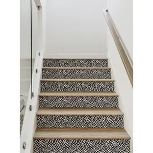 Zebra Print Peel and Stick Stair Riser Strips