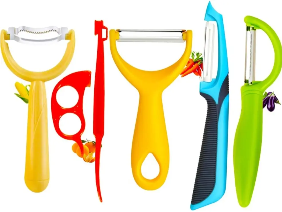 Carrot Peelers, Kitchen Vegetable Peeler Set, Including orange peeler, Corn Peeler, Corn Stripper, Potato, Apple Peelers, Y Peeler for Veggie & Fruit(Color-1) 6 Pcs