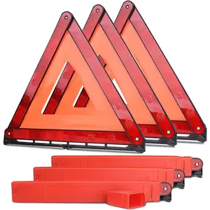 Safety Triangle Kit Road   Reflector Roadside Reflective Early  Sign, Foldable 3 Pack of   Kit