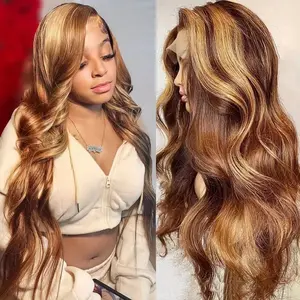 Piano Color Big Wave Wig with Lace Front Synthetic Hair Wig