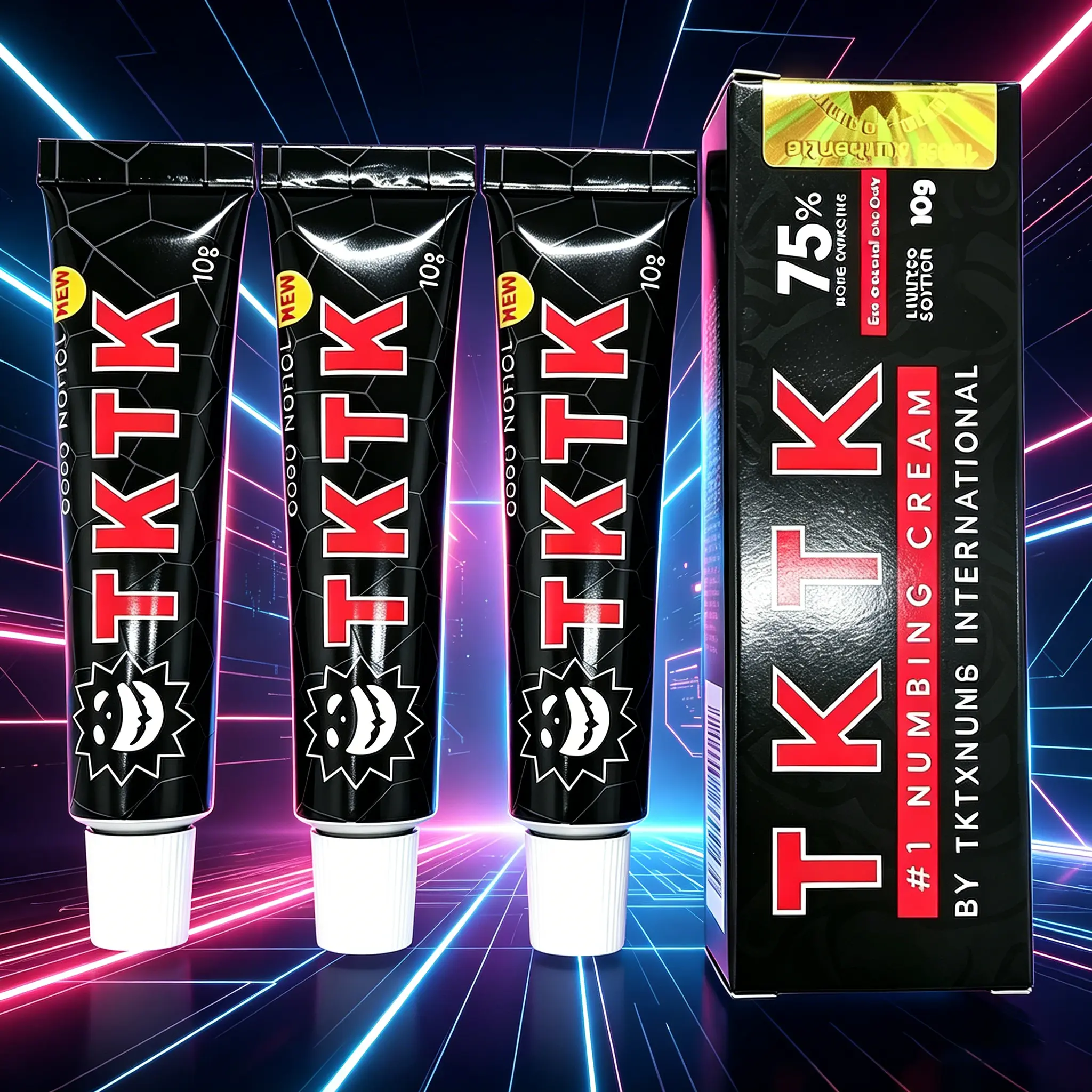 TKTK Tattoo Anesthetic Cream-Black 75% Upgraded Version-Painless Tattoo-Efficient Anesthetic Formula To Realize Professional Tattoo Makeup Experience.