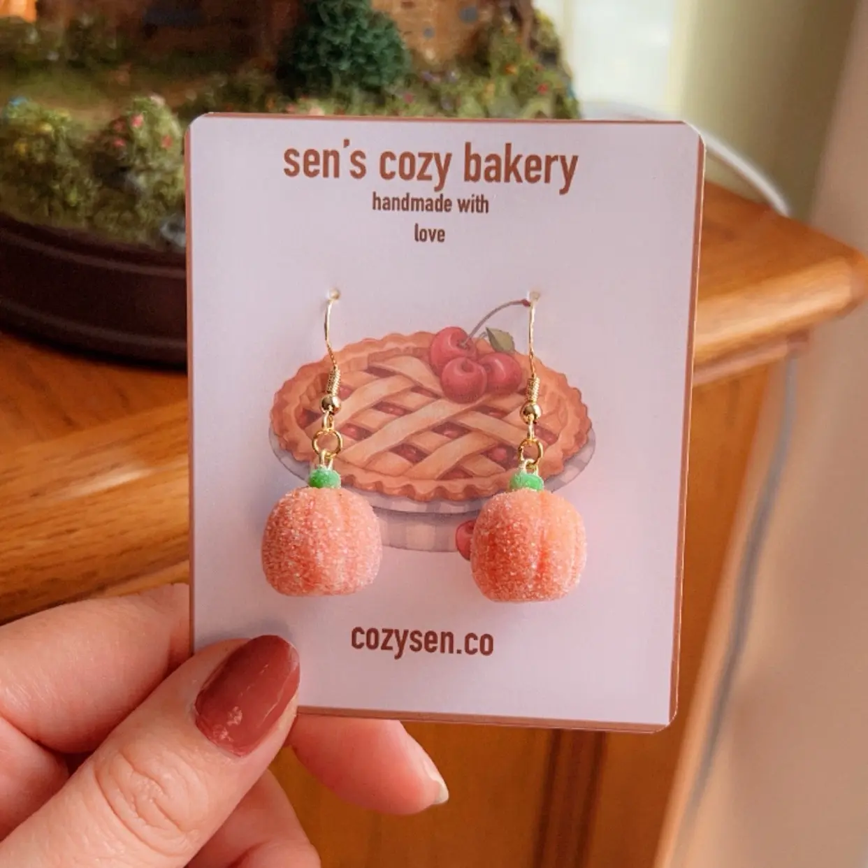 Jelly Pumpkin Earrings, Handmade Polymer Clay Earrings