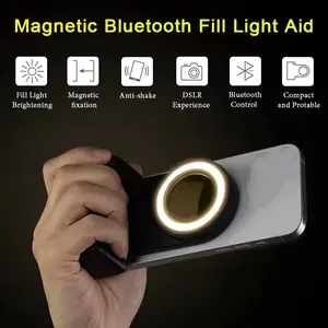 Magnetic Selfie Stick for Smartphone, Non-Slip Handle, Rechargeable Light, Bluetooth-compatible Remote, Anti-Shake Phone Stand, Vlog/camera Stabilizer