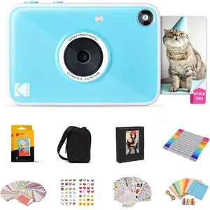KODAK Printomatic+ Full Color Instant Print Digital Camera Gift Bundle + Case + Zink 2x3" Sticky Back Photo Paper 20pk + Album + Sticker Sets + Sticker Frames + Hanging Frames + Markers
