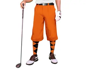 Golfknickers.com 'Par 3' Mens Orange Microfiber Golf Knickers