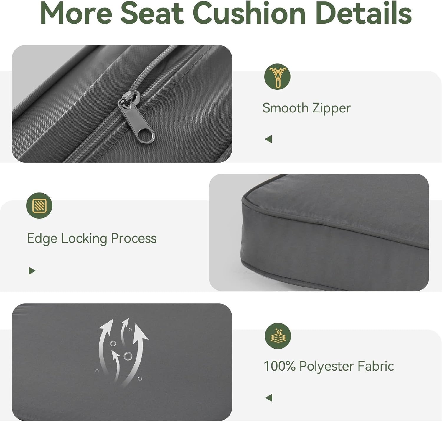 [Only Cushion]oneinmil Aoxun 14-Piece Outdoor Cushion Set Waterproof Fade Resistant Deep Seat Cushions for 6-Seat Patio Furniture Non Slip Cushioning 4 Inch Thick High-Density Foam