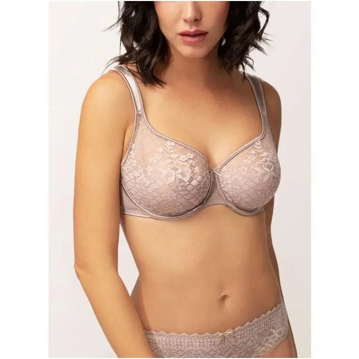 Women's Seamless Underwire Bra - Elegant Chantilly Lace, Polyester Molded Invisible Cups, Elastane, Powermesh, Comfortable Adjustable Straps, Multi-Size, No Padding, Full Bust Fit, Hand Wash, No Bleach, Hang Dry
