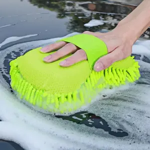 Super Absorbent Chenille Car Wash Gloves, Scratch-Free Microfiber Auto Beauty Gloves, Ultra Soft Waffle Cleaning Towel, 1pcs