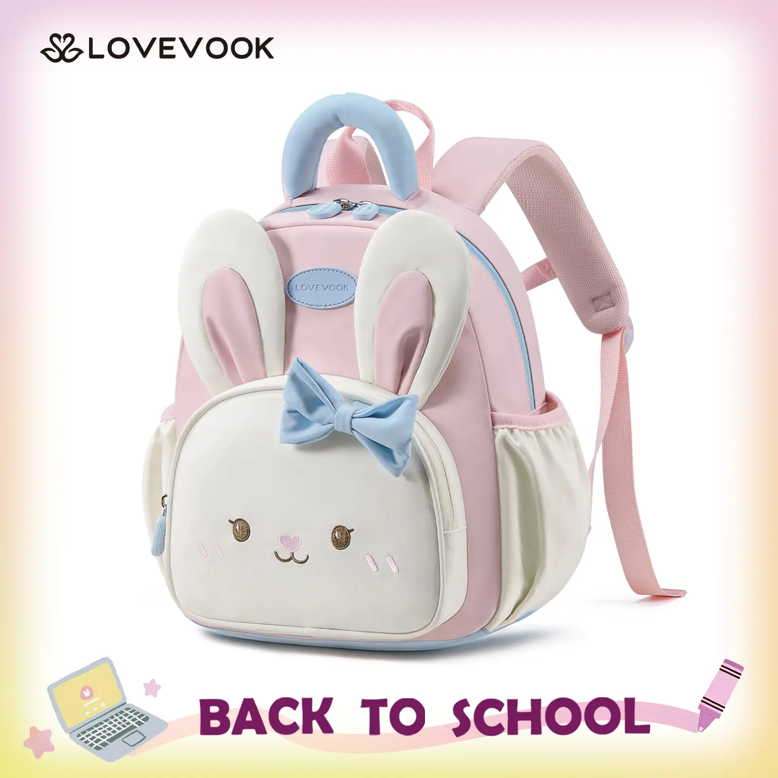 LOVEVOOK Cute Kids Backpack for Girls Boys 4-7 Years Old Lightweight Casual Toddler Backpack Waterproof Small Daypack