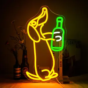 Sausage Dog Design Neon Sign, USB Powered LED Wall Mounted Light, Decorative Lamp for Bar, Shop, Cafe, Restaurant, Window Wall Hanging, LED Neon Lights