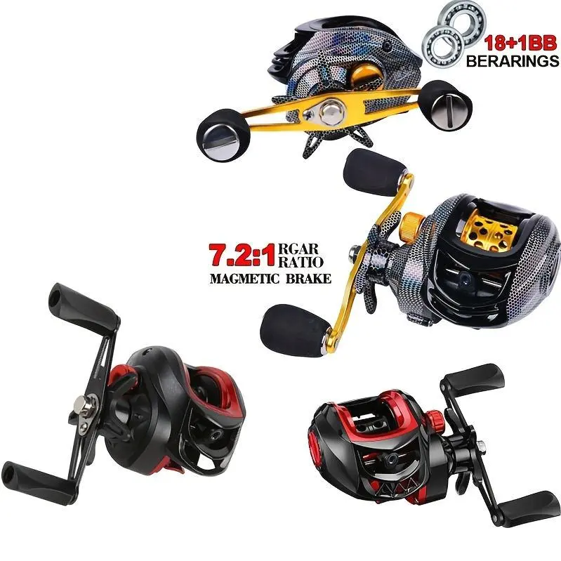 Left/Right Hand Casting Reel, Compact Fishing Accessory - Durable Fishing Reel for Freshwater And Ocean Fishing, Stylish Sporty Design, High-Performance Bearings