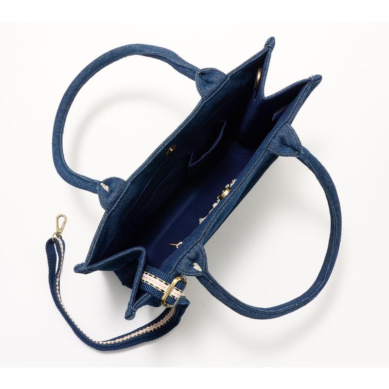 America & Beyond Beaded Denim Critter Shopper