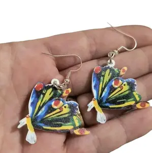 Beautiful Butterfly Earrings with Colorful Beads and Decorative Elements, Elegant Design for Everyday Wear